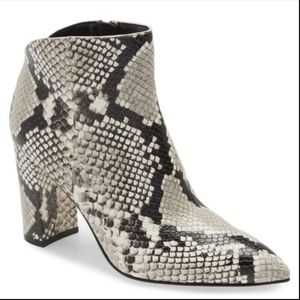 MARC FISHER "Unno" Snakeprint Leather Booties Size 7.5